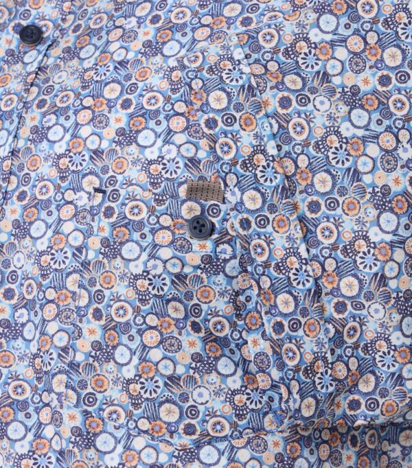 Casa Moda casual fit skjorte kort ærmer med sommer mønster blå - Billede 4