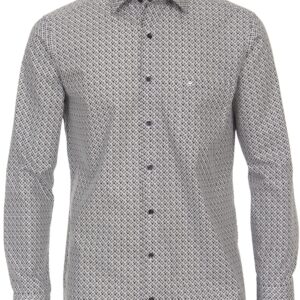 Casa moda skjorte comfort fit hvid/brun/lavendel