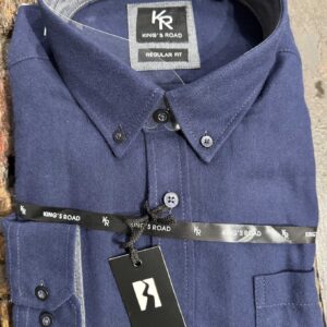 Kings Road flannel skjorte en brystlommer marine blå