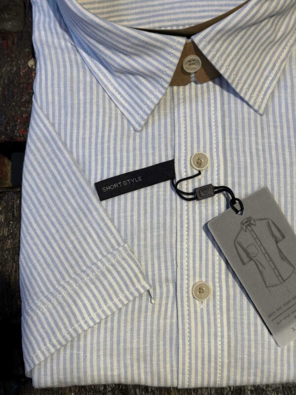 Casa Moda Casual fit kort ærmet skjorte korte ærmer stribet hvid blå - Billede 3