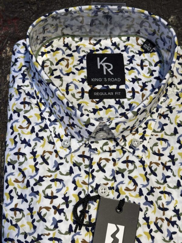 Kings Road comfort fit kort ærmet skjorte med fisk - Billede 2