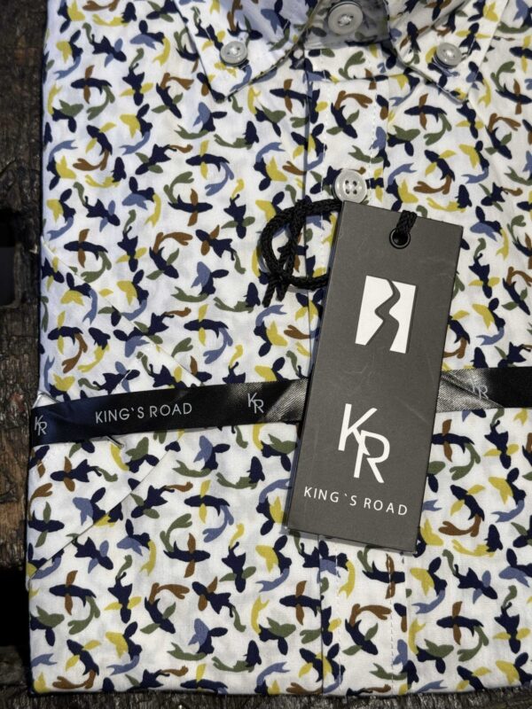 Kings Road comfort fit kort ærmet skjorte med fisk - Billede 3