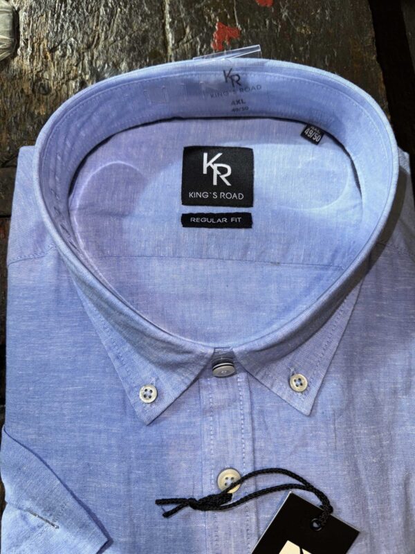 Kings Road comfort fit kort ærmet skjorte lys blå - Billede 3