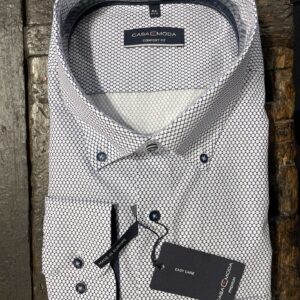Casa Moda printet skjorte med button down comfort fit blå/hvid
