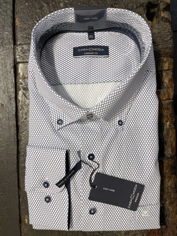 Casa Moda printet skjorte med button down comfort fit blå/hvid