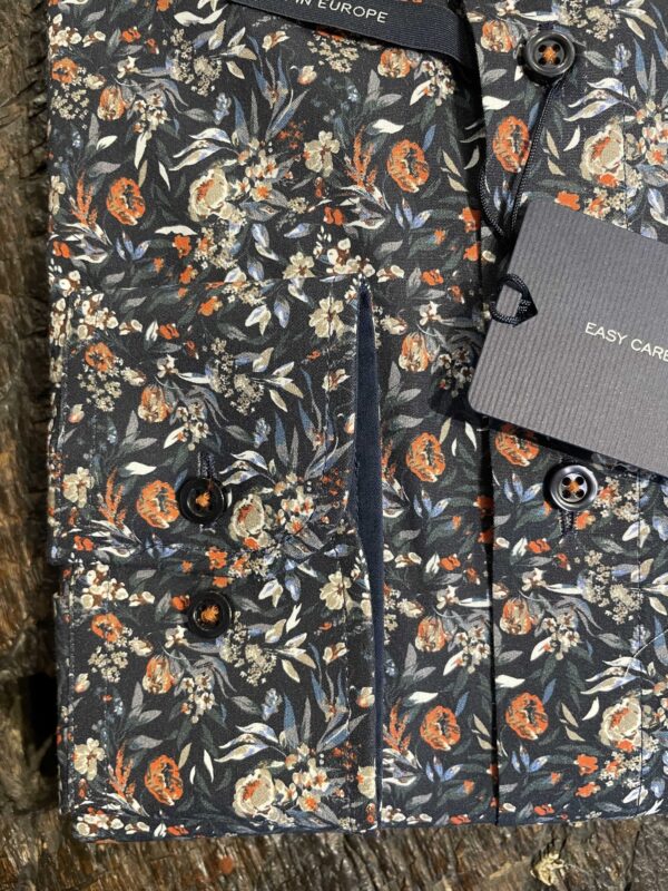 Casa Moda printed blomstret skjorte med button down sort – Bild 4