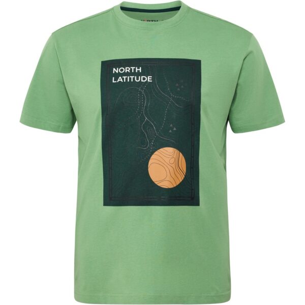 North latitude printet t-shirt rund-hals mellem grøn