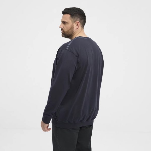 North Latitude blød bomuldssweatshirt med broderet motiv foran nat blå - Billede 3