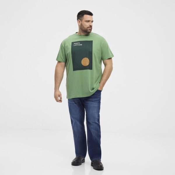 North latitude printet t-shirt rund-hals mellem grøn - Billede 4