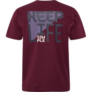North latitude ryg printet t-shirt rund-hals bordeaux