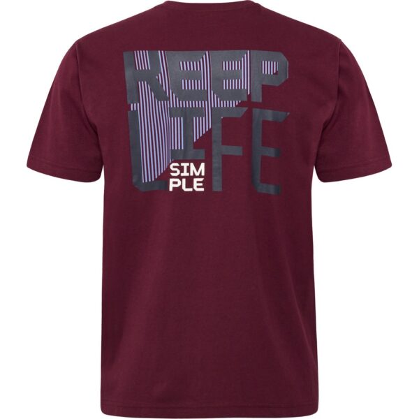 North latitude ryg printet t-shirt rund-hals bordeaux