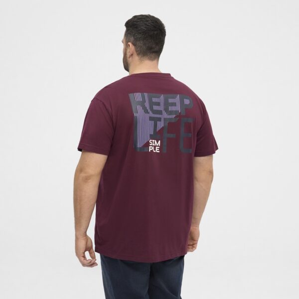 North latitude ryg printet t-shirt rund-hals bordeaux - Billede 4