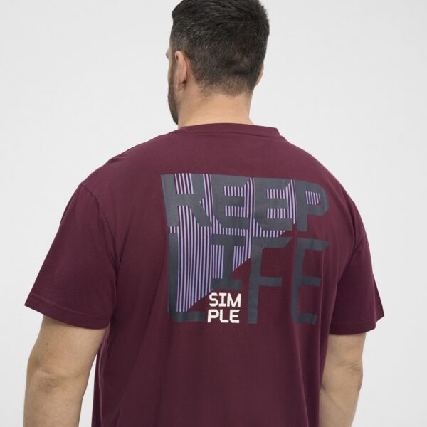 North latitude ryg printet t-shirt rund-hals bordeaux - Billede 6