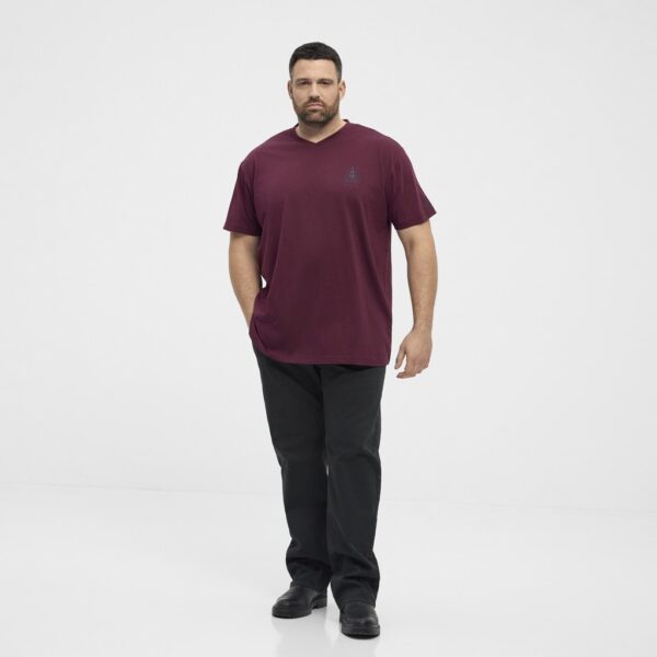 North latitude printet t-shirt v-hals bordeaux - Billede 4