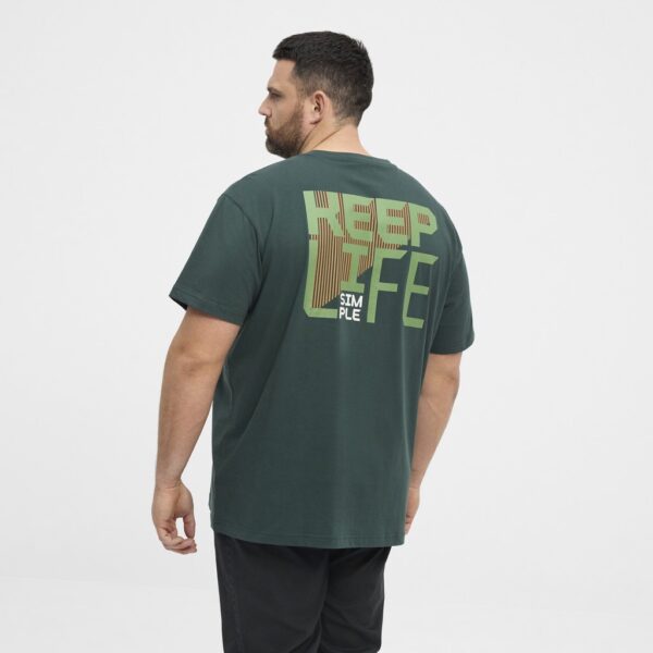 North latitude ryg printet t-shirt rund-hals flaske grøn - Billede 4