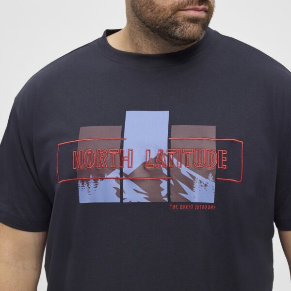 North latitude printet t-shirt rund-hals night sky - Billede 5