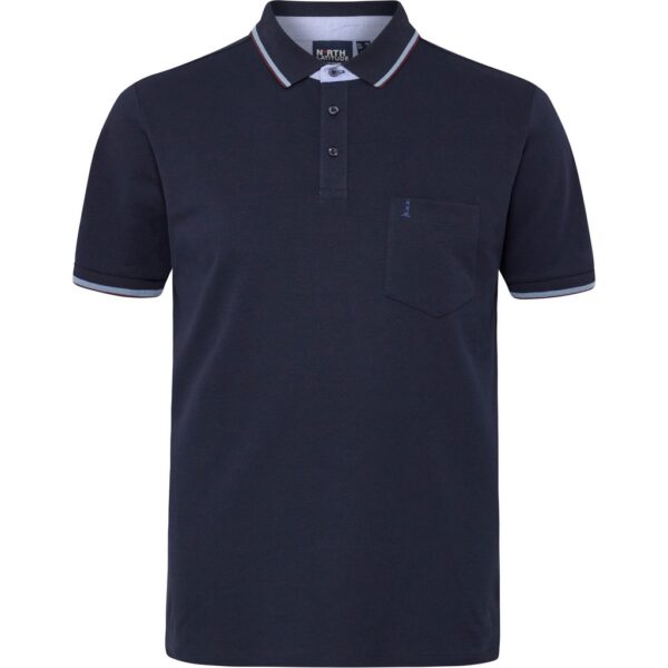 North latitude pique polo kontrast stribe flippen night sky