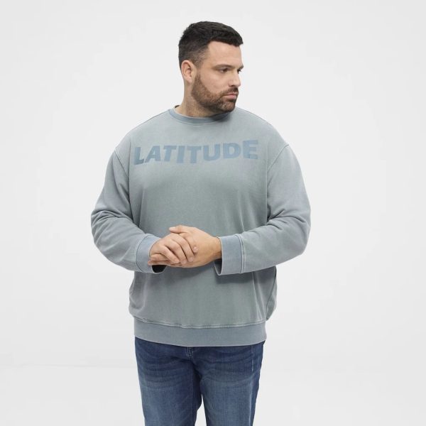 North Latitude afslappet sweatshirt med tryk på brystet lys mint - Billede 2