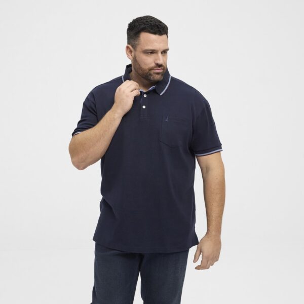North latitude pique polo kontrast stribe flippen night sky - Billede 2