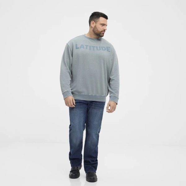 North Latitude afslappet sweatshirt med tryk på brystet lys mint - Billede 4