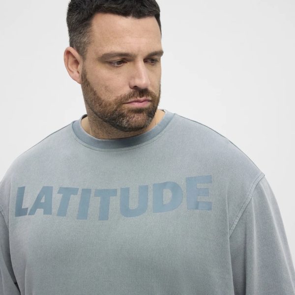 North Latitude afslappet sweatshirt med tryk på brystet lys mint - Billede 5