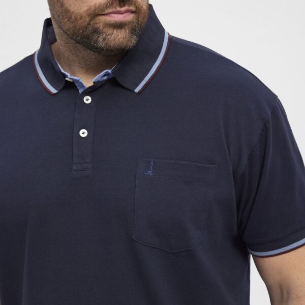 North latitude pique polo kontrast stribe flippen night sky - Billede 5