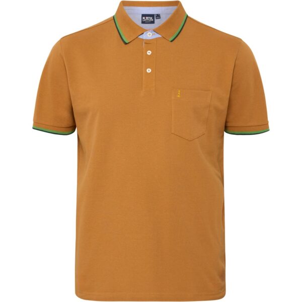 North latitude pique polo kontrast stribe flippen camel