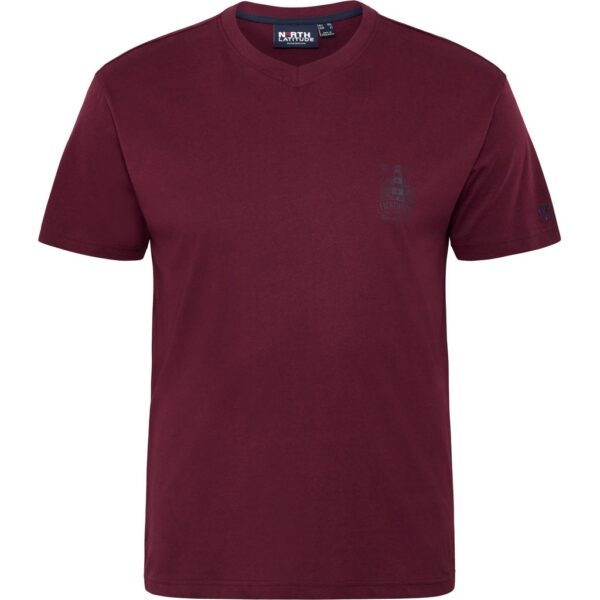 North latitude printet t-shirt v-hals bordeaux