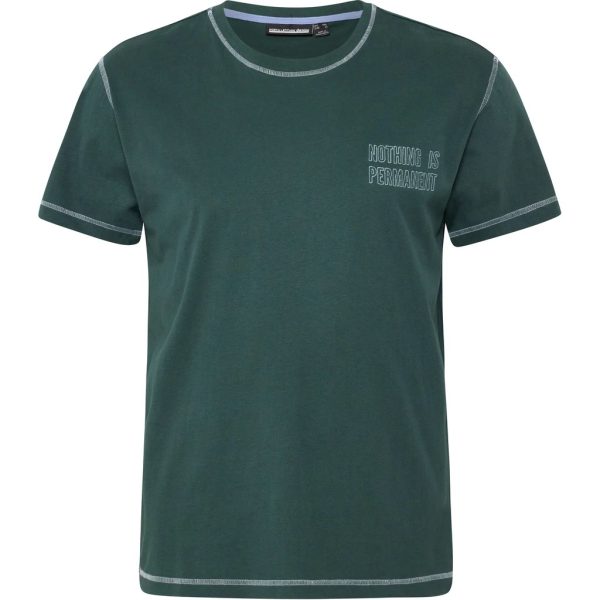 North Latitude T-shirt med kontrastsyninger og lille teksttryk foran flaske grøn