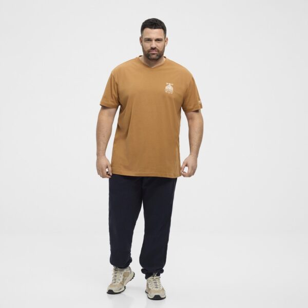 North latitude printet t-shirt v-hals camel - Billede 4