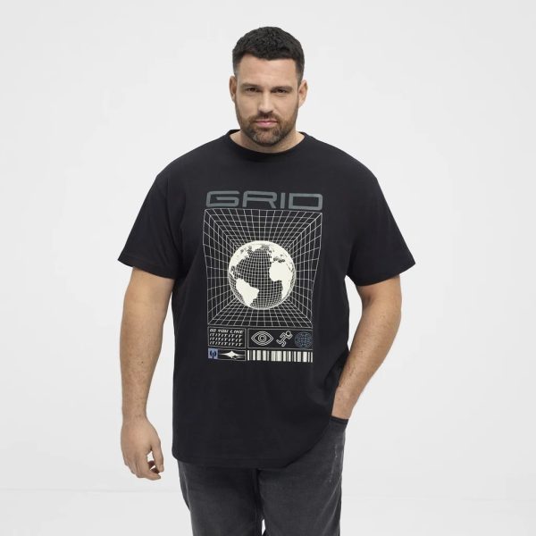North Latitude  T-shirt med grafisk print og afslappet pasform sort - Billede 2