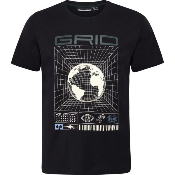 North Latitude T-shirt sort med grafisk print