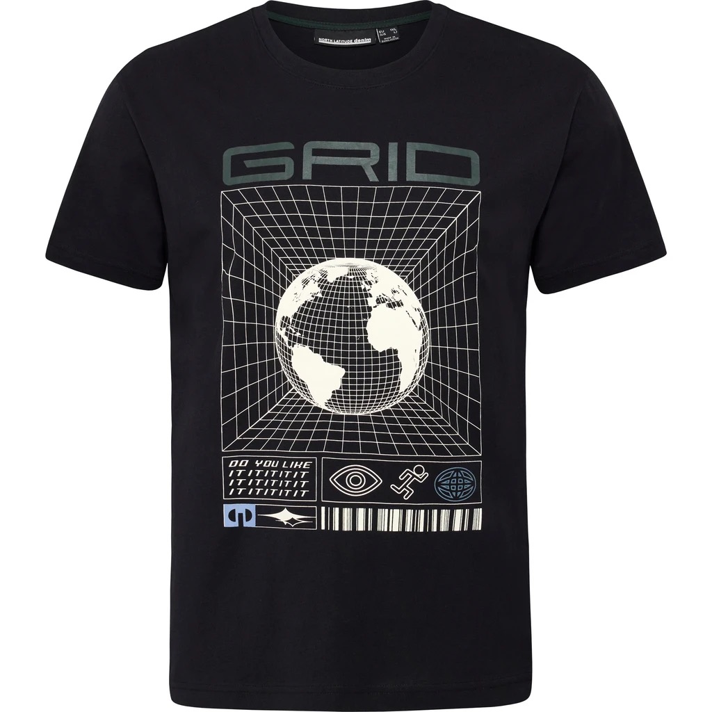 North Latitude T-shirt sort med grafisk print