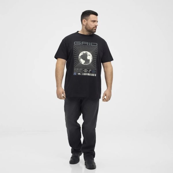 North Latitude  T-shirt med grafisk print og afslappet pasform sort - Billede 4