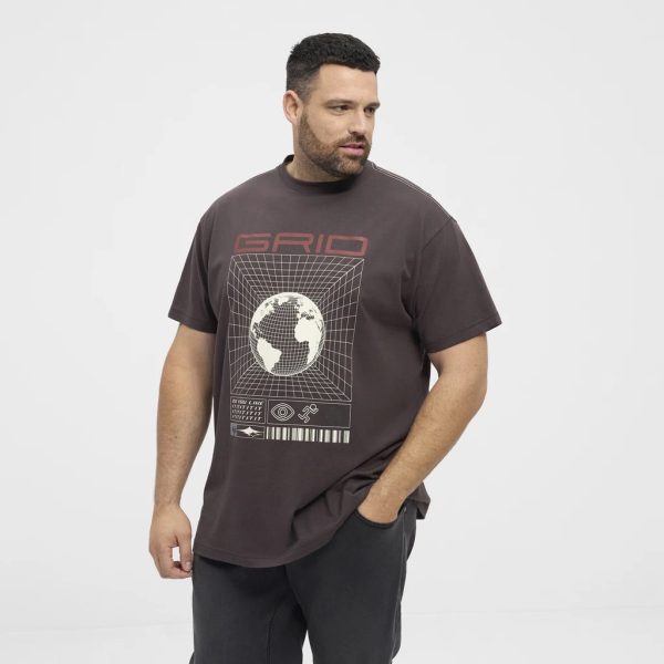 North Latitude T-shirt med grafisk print og afslappet pasform mørk brun - Billede 2