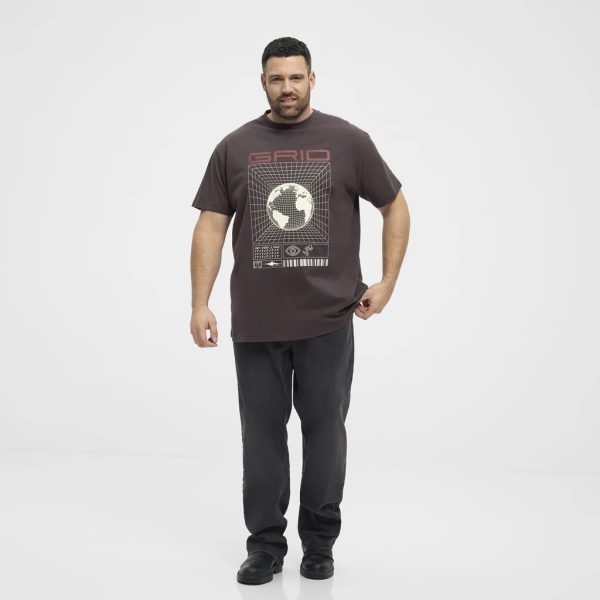 North Latitude T-shirt med grafisk print og afslappet pasform mørk brun - Billede 4