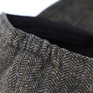 Fiebig base ball cap made in striped herringbone burgundy