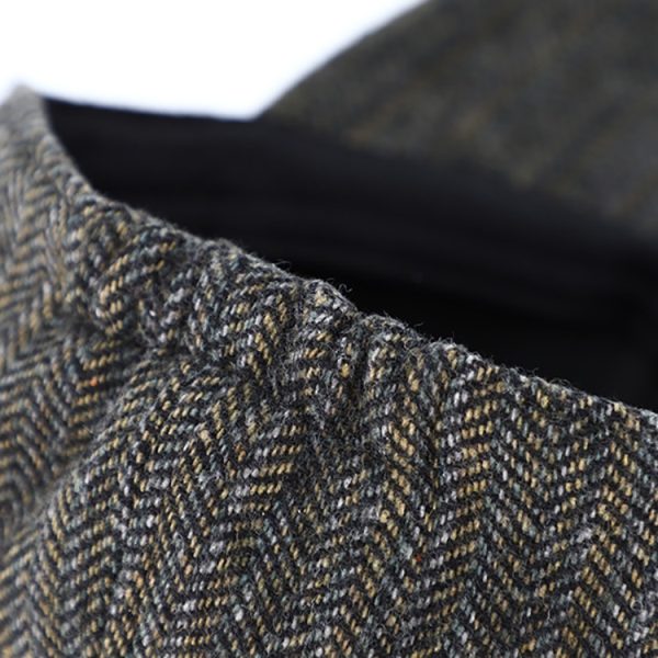 Fiebig base ball cap lavet i stribet herringbone bordeaux