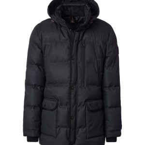 Casa Moda parka med aftagelig hætte og lækkert foer i lommerne antracit