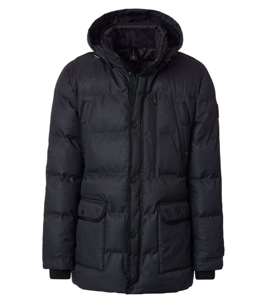 Casa Moda parka med aftagelig hætte og lækkert foer i lommerne antracit