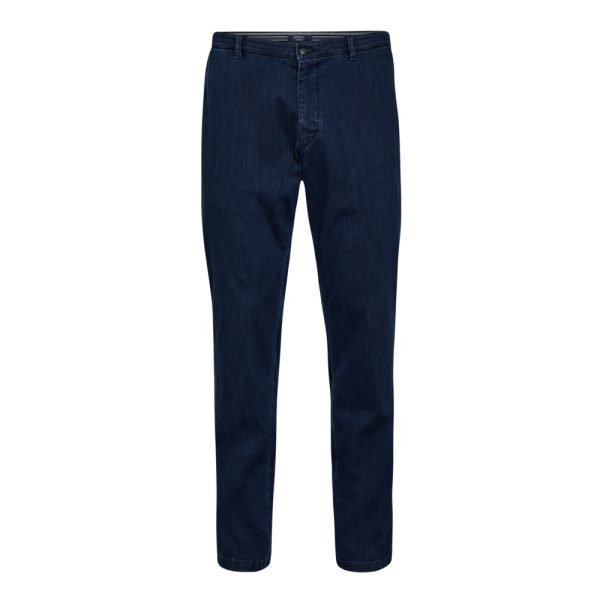 Sunwill chino modern fit med kontrast ved lommen og lavet som en pæn cowboy buks blå