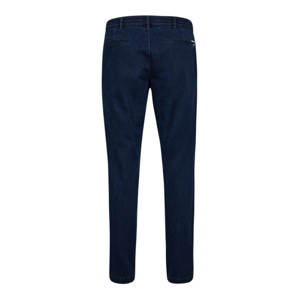 Sunwill chino modern fit med kontrast ved lommen og lavet som en pæn cowboy buks blå