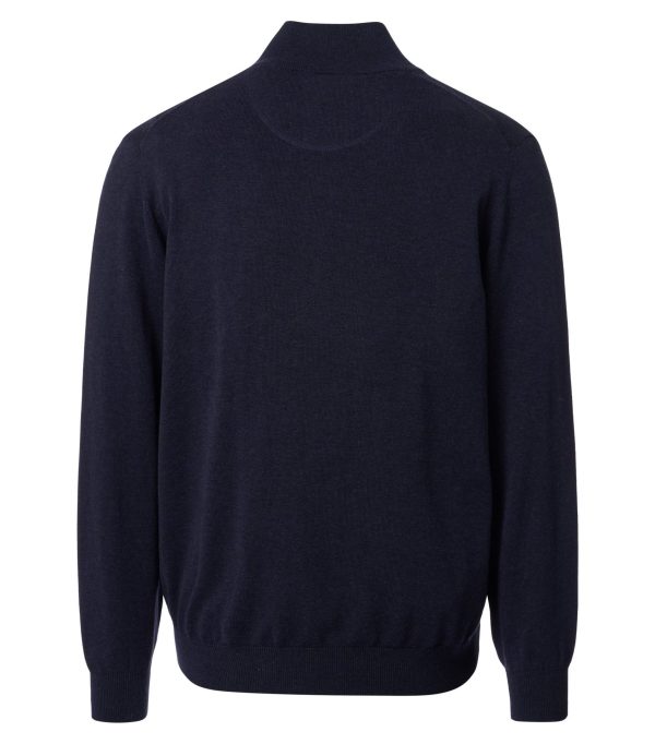 Casa Moda sweat trøje med halv lyn og farve sky blå - Billede 2