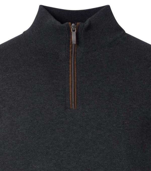 Casa Moda sweat trøje med halv lyn og farve sky blå - Billede 3