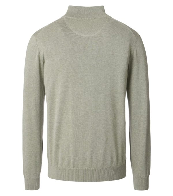 Casa Moda sweat trøje med halv lyn og farve søgræs - Billede 2