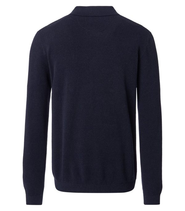 Casa Moda lang ærmet bomuld polo flat strikket sky captain - Billede 2