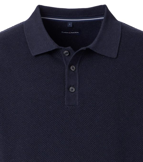 Casa Moda lang ærmet bomuld polo flat strikket sky captain - Billede 3