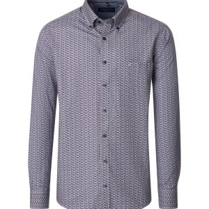 Casa Moda skjorte comfort fit mønstret casual skjorte butten down lys cobolt