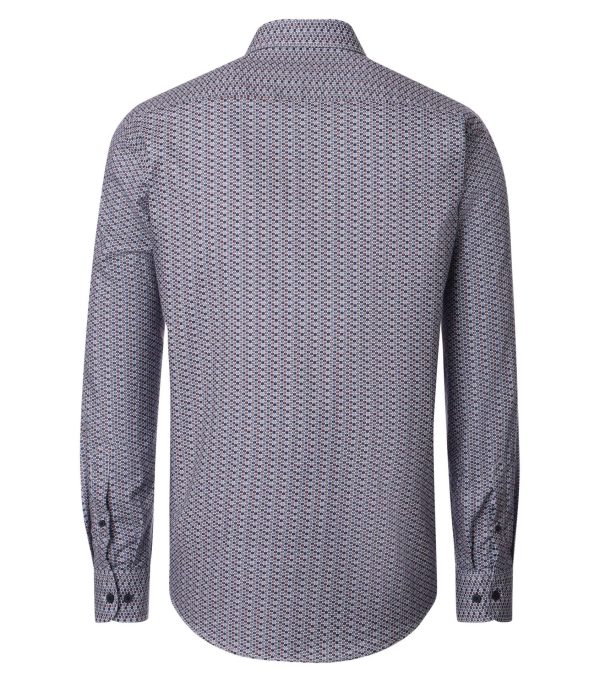 Casa Moda skjorte comfort fit mønstret casual skjorte butten down sky blå - Billede 3