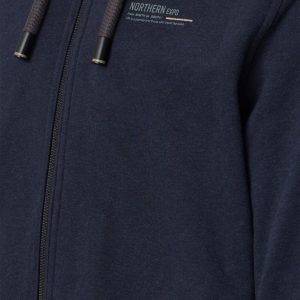 Casa Moda hooded sweatshirt cardigan with loads of details, navy blue